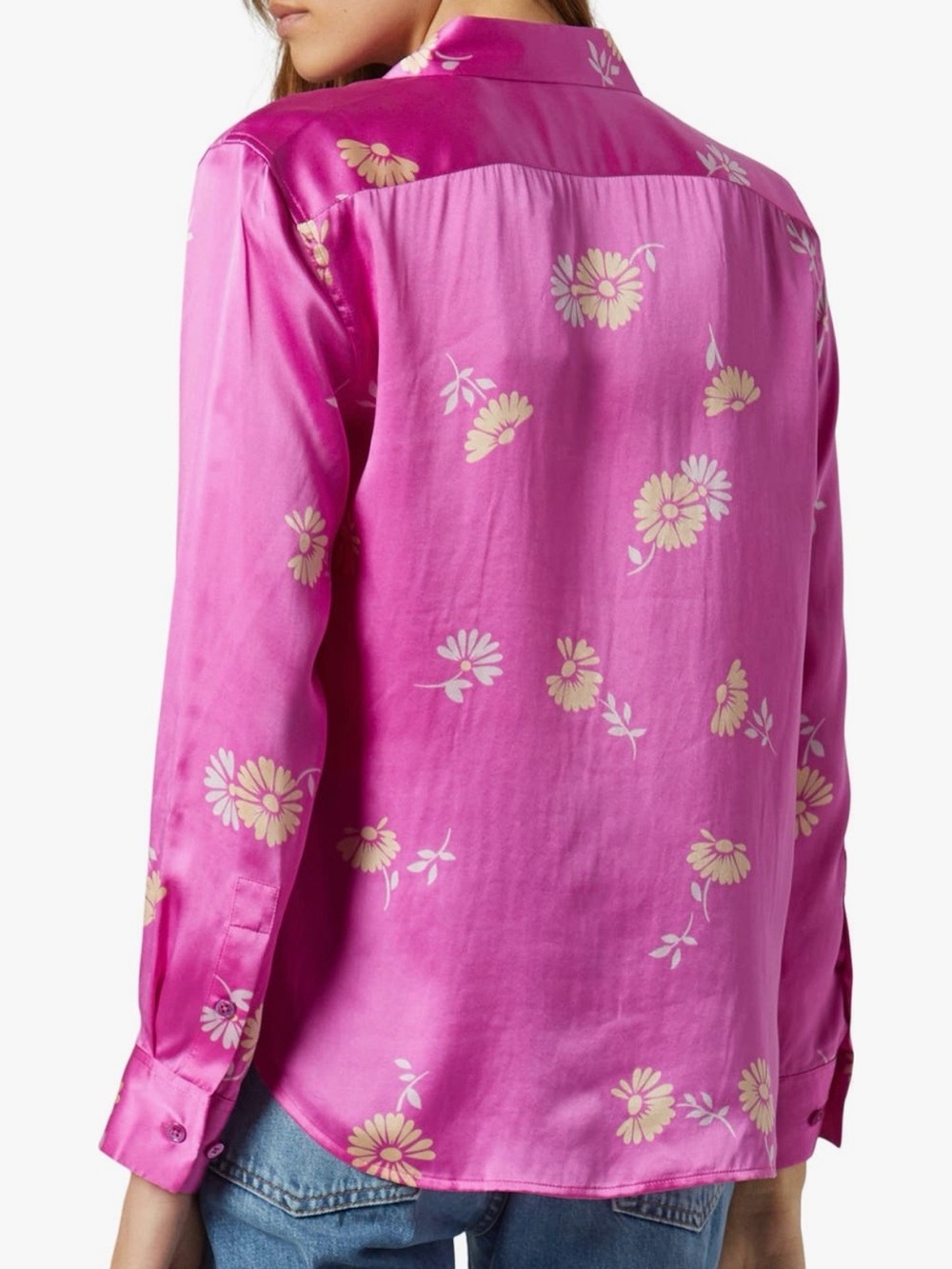 NEW Equipment Pink 100% Silk Leema Floral Button Down Silk Blouse - Picture 5 of 13